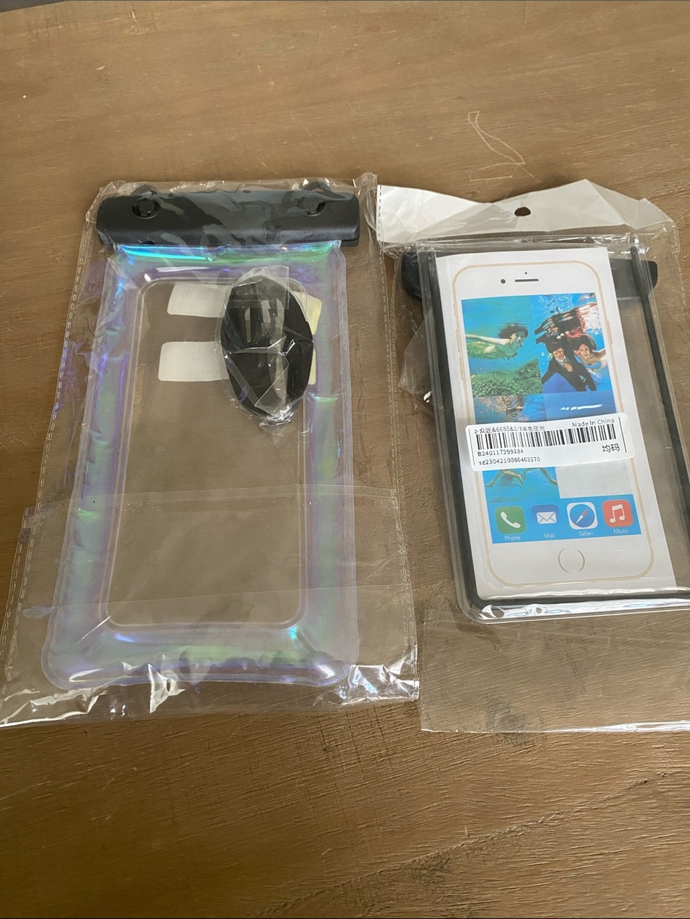 His and Hers Universal Waterproof Phone Pouch with Clear Window - Iridescent
